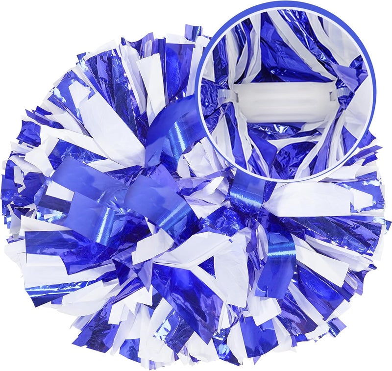 HOLENGS 4Pcs Upgraded 12inch Metallic Cheerleading Pom Poms, Cheerleader Pompoms Cheer Poms for Kids Adults, Cheering Squad Pompoms for School Sports Games Dance Party - Image 2